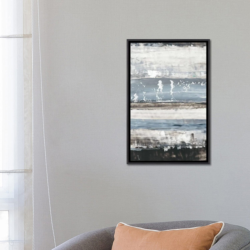 "Icy horizon I" par Ethan Harper, reproduction d’art, H 26 po x l 18 po x 1,5 po, Toile avec cadre noir patiné, Pas de tapis
