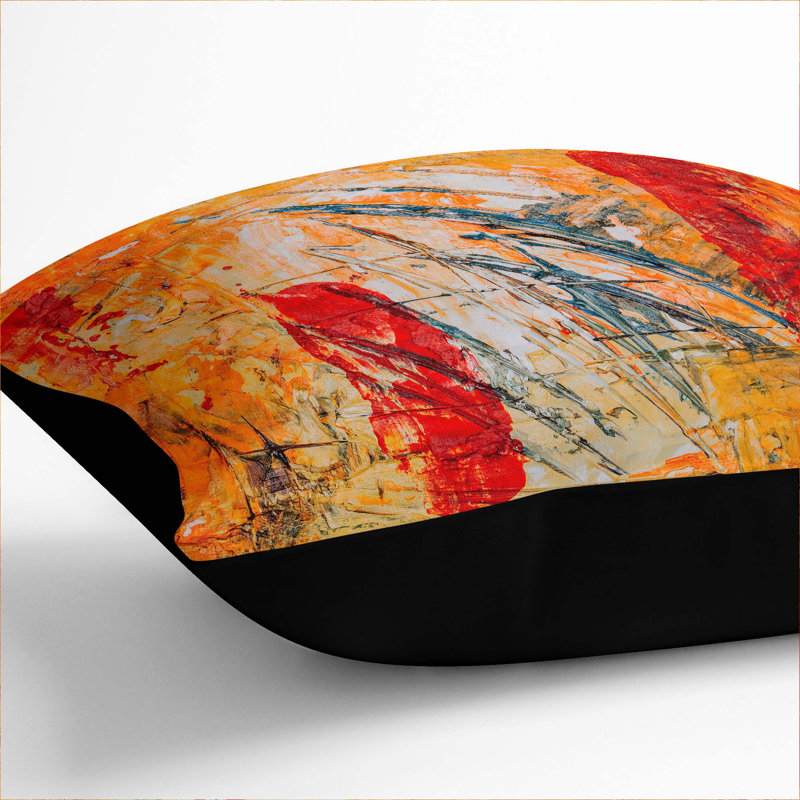 Abstract Square Throw Cushion, Black, 55 x 55 cm