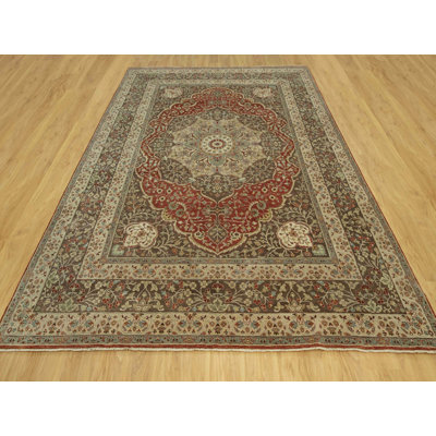 9'2" x 12'1" New Hand Knotted Red Wool Rectangle Oriental Rug - MOA10290634