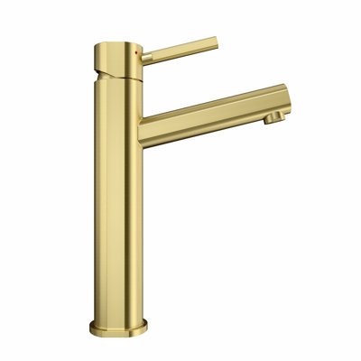 Whitehaus lead-free solid stainless steel single lever elevated lavatory faucet