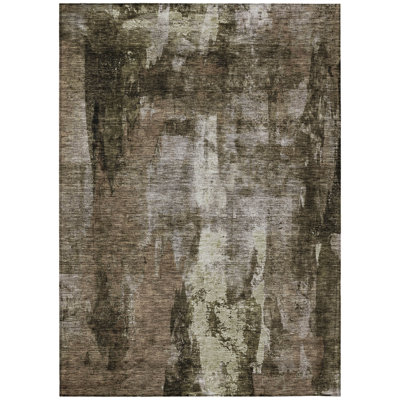 Solayne Brown Washable Indoor-Outdoor Rug - 