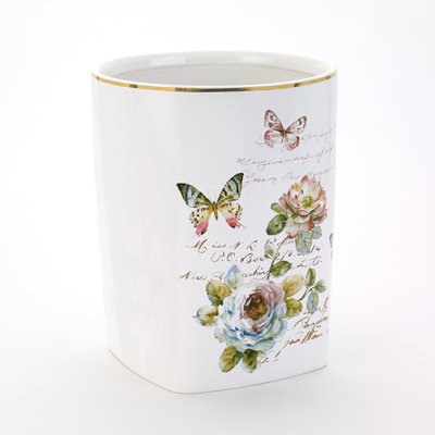 Butterfly Garden Bath Waste Basket