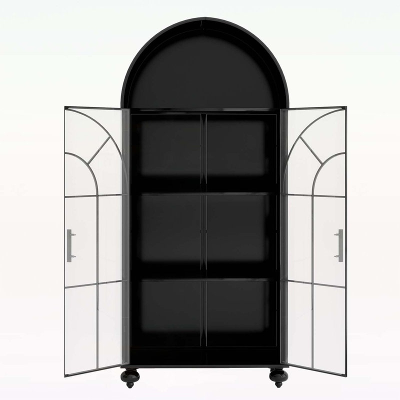 Charmante armoire de rangement arquée pour des espaces polyvalents, améliorant l'organisation et l'esthétique.