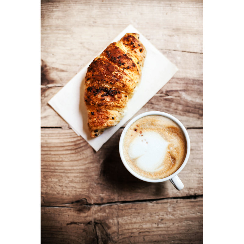 Ivanelle " Croissants With Coffee ", 18" H x 12" W
