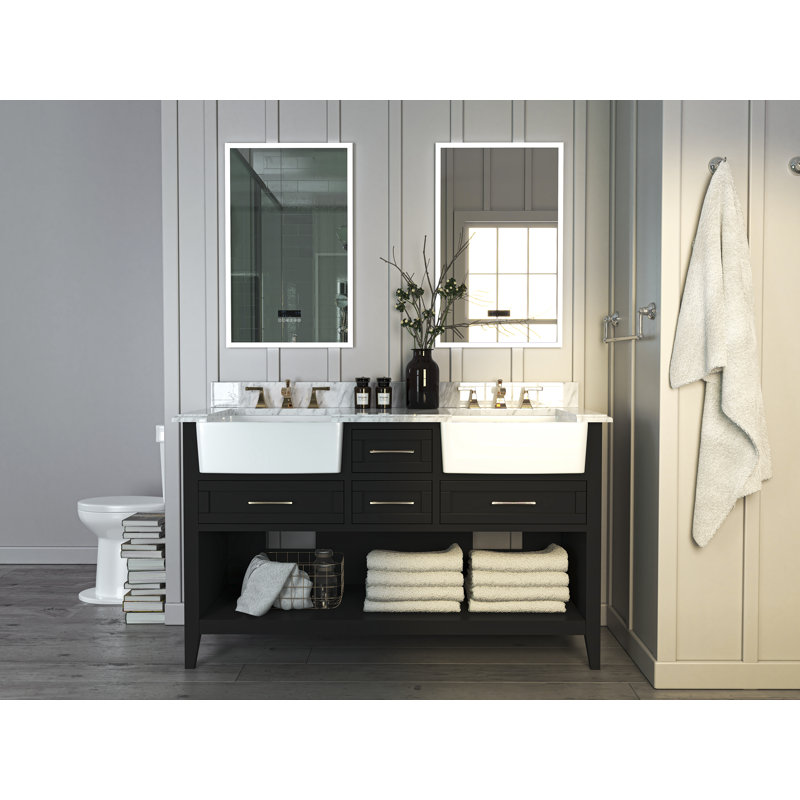 60'' W Double Vanity, Black Onyx