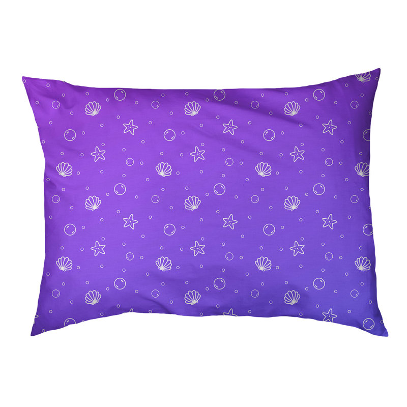Coussin pour chien intérieur / extérieur Byrge Seashell, Petit (l 29,5 po x P 19,5 po x H 9,5 po), Bleu / mauve