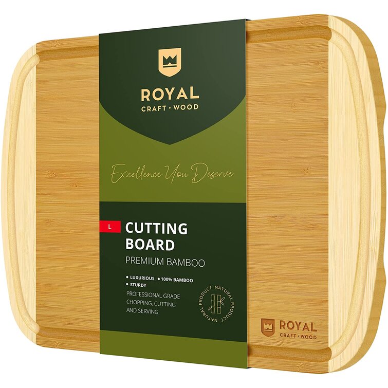  Prosumer's Choice Premium Bamboo Large Cutting Boards, Stovetop Cover with Juice Grooves For Kitchen