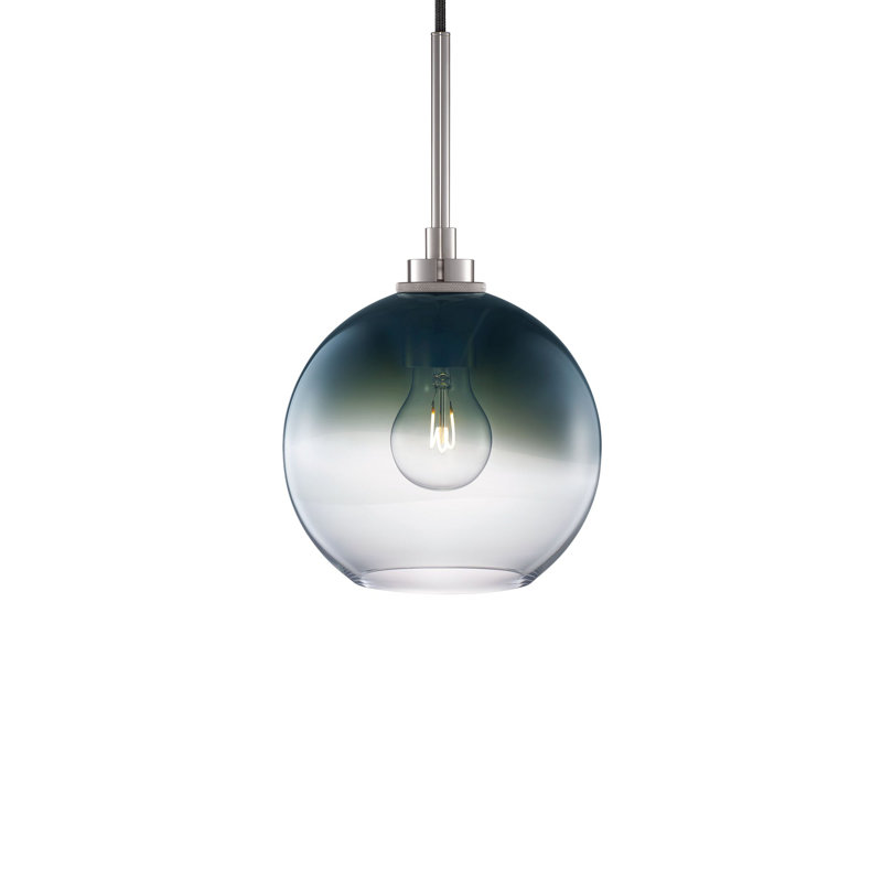 Solitaire 1 - Light Pendant, Polished Nickel, Clear/Storm