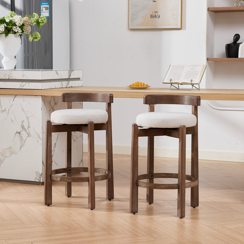 Ensemble de 2 tabourets de comptoir pivotants, tabourets de bar modernes avec dossier Mid-Century