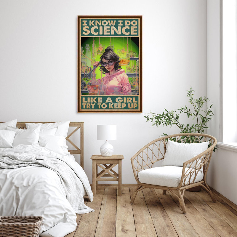 Maarya I Know I Do Science 1 - 1 pièce, reproduction d'art graphique sur toile tendue, H 36 po x l 24 po x P 1,25 po