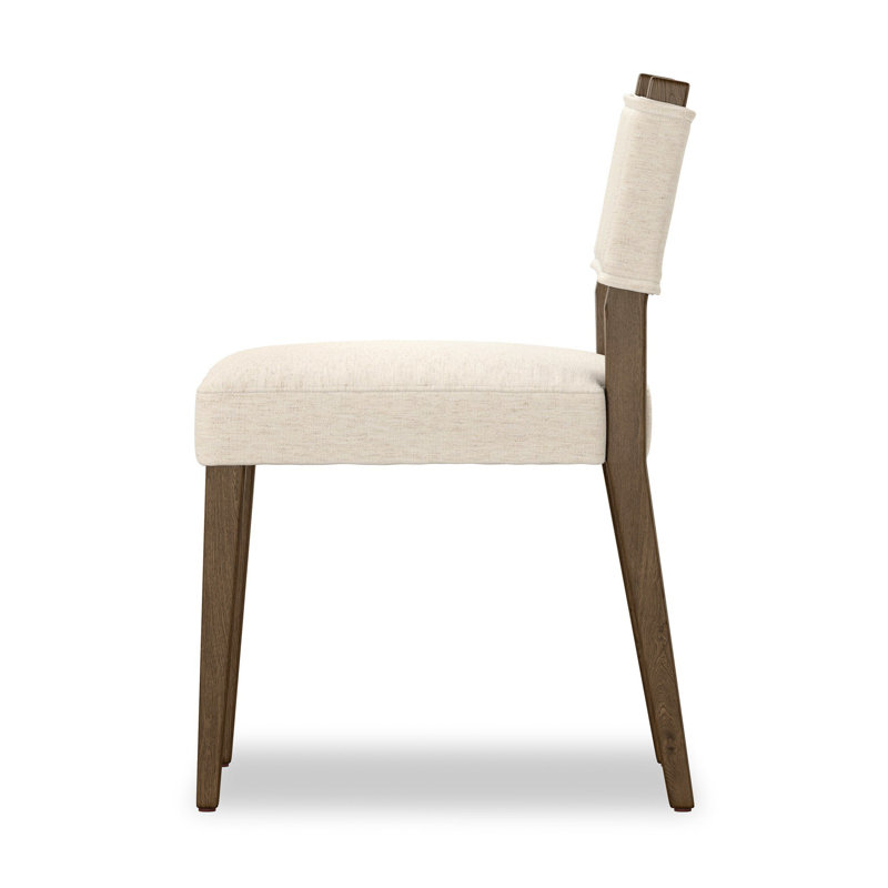 Side Chair in Charcoal, Polyester/Leather Crypton Nomad Snow, Brown