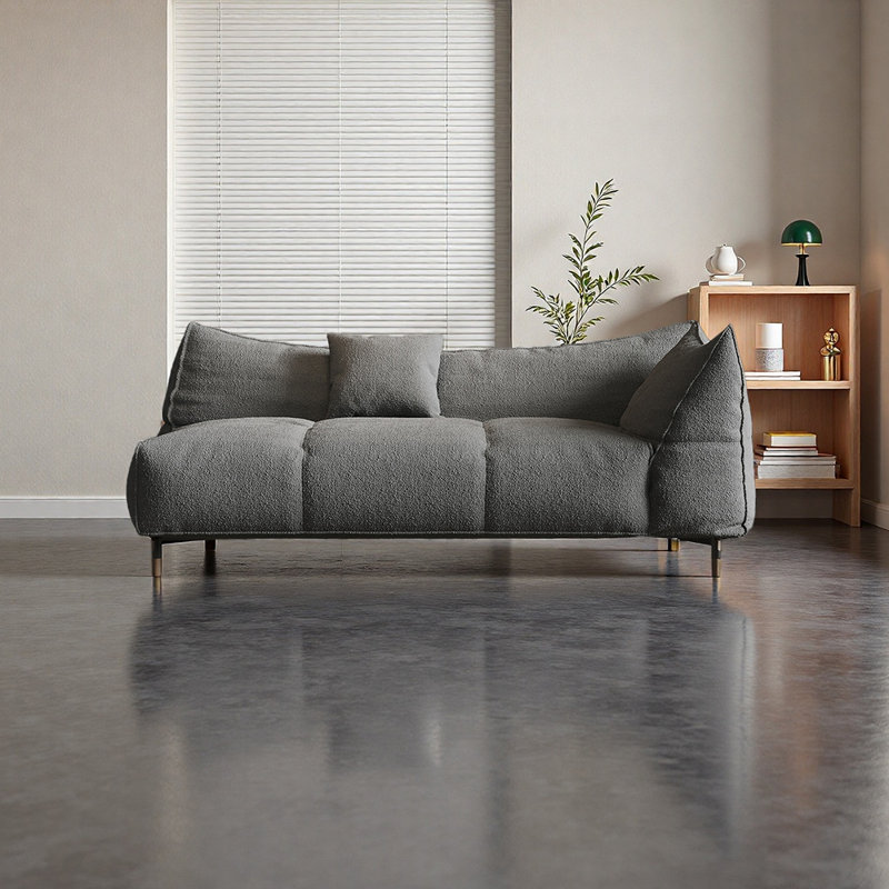 Chaise longue en flanelle de luxe en bois massif, Gris, Orienté à droite
