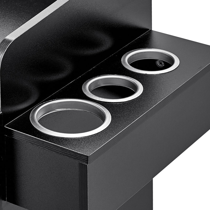 Black MDF Hair Tool Holder Salon Organizer with Lockable Drawers