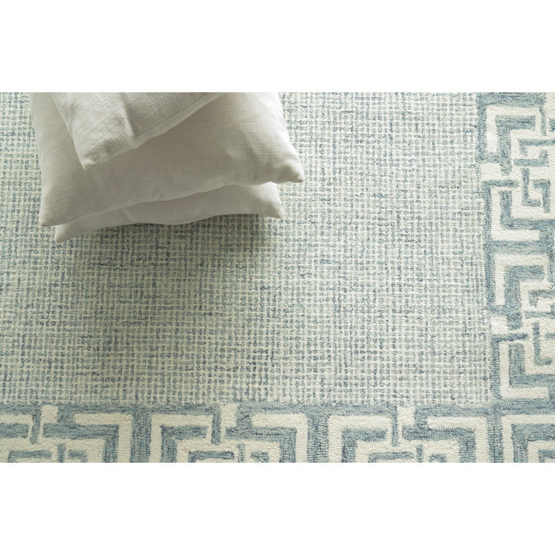 Caprice Wool Oriental Area Rug in Aqua, Rectangle 14' x 18'