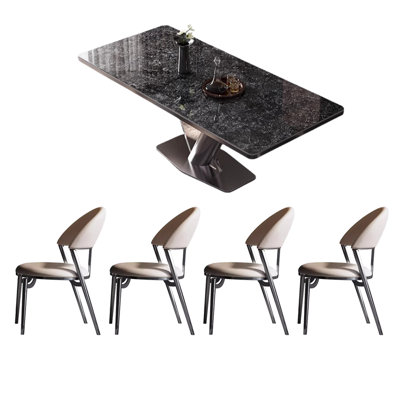 Table et chaise de designer minimaliste légère et luxueuse