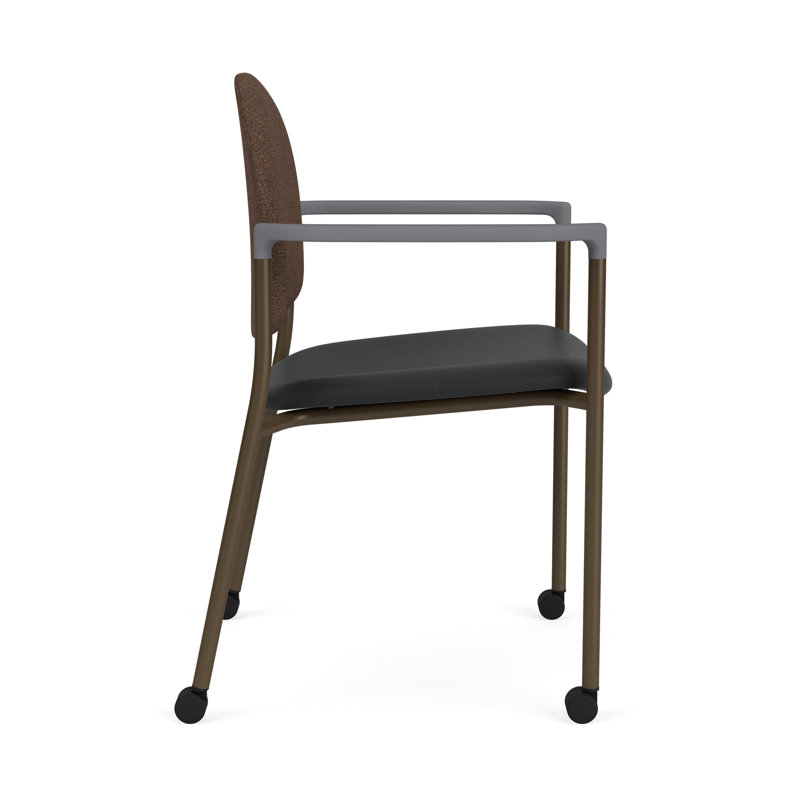 Chaise d'invité à chat avec roulettes, Bronze, Modena Graphite / Archetype Café