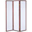 Paravent à 3 panneaux pour cloison de chambre en blanc brun rouge classique, construction, 68,87 pouces de hauteur avec une touche élégante de vraies couleurs, tissu et bois d'hévéa, un style chaleureux