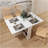 Flexi Modern Folding Drop Leaf Dining Table with Six Wheels and Two-Layer Storage Shelf-129492264