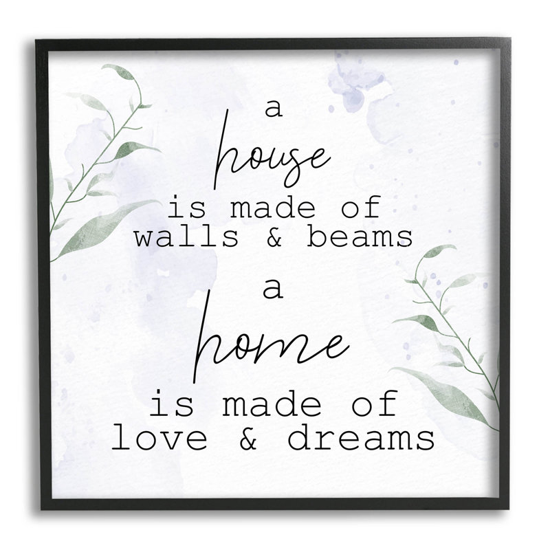 Home Is Love & Dreams, art de la giclée par Kim Allen, H 24 po x l 24 po x P 1,5 po, Giclée encadrée noir minuit