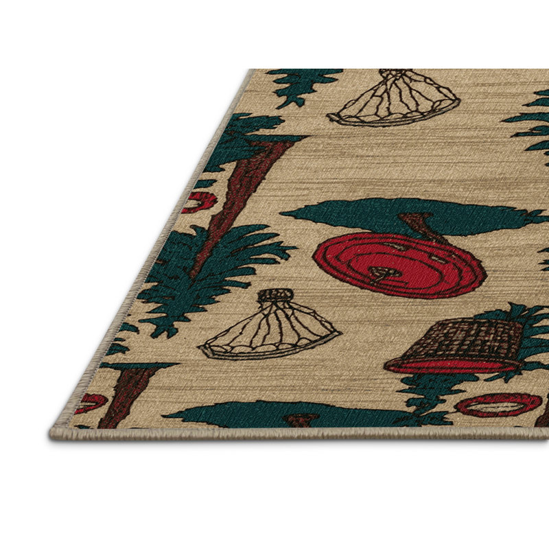 Washable Disc Golf Sports Area Rug, Round 3'