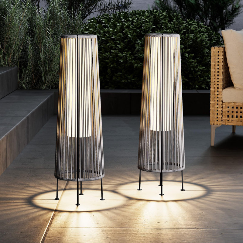 2-Pack Outdoor Floor Solar Waterproof Deck Lamp