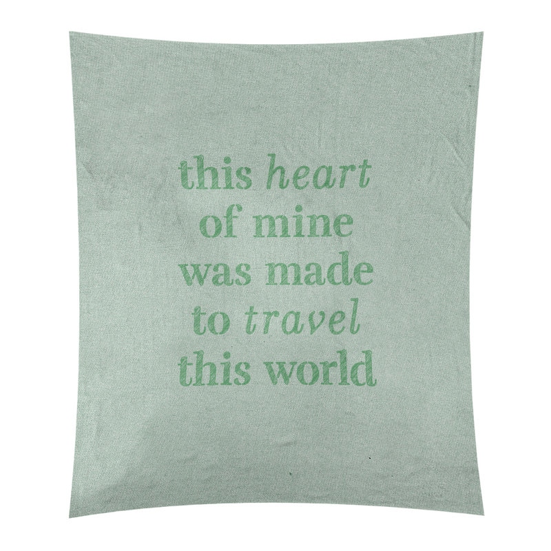 Tapisserie de polyester, voyage d’amour, H 27,5 po x l 37,5 po, Vert