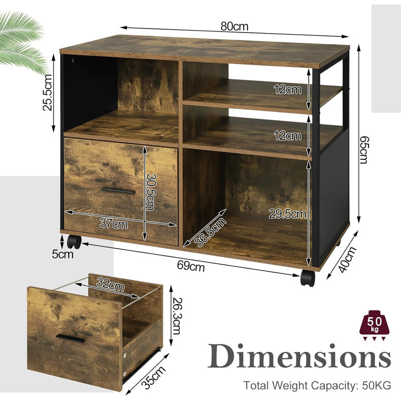 Witteride 1 Drawer Filing Cabinet