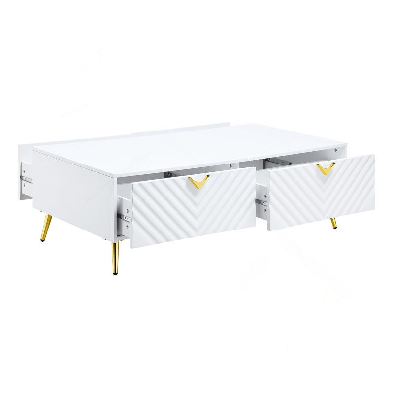 Table basse, fini blanc lustré Gaines
