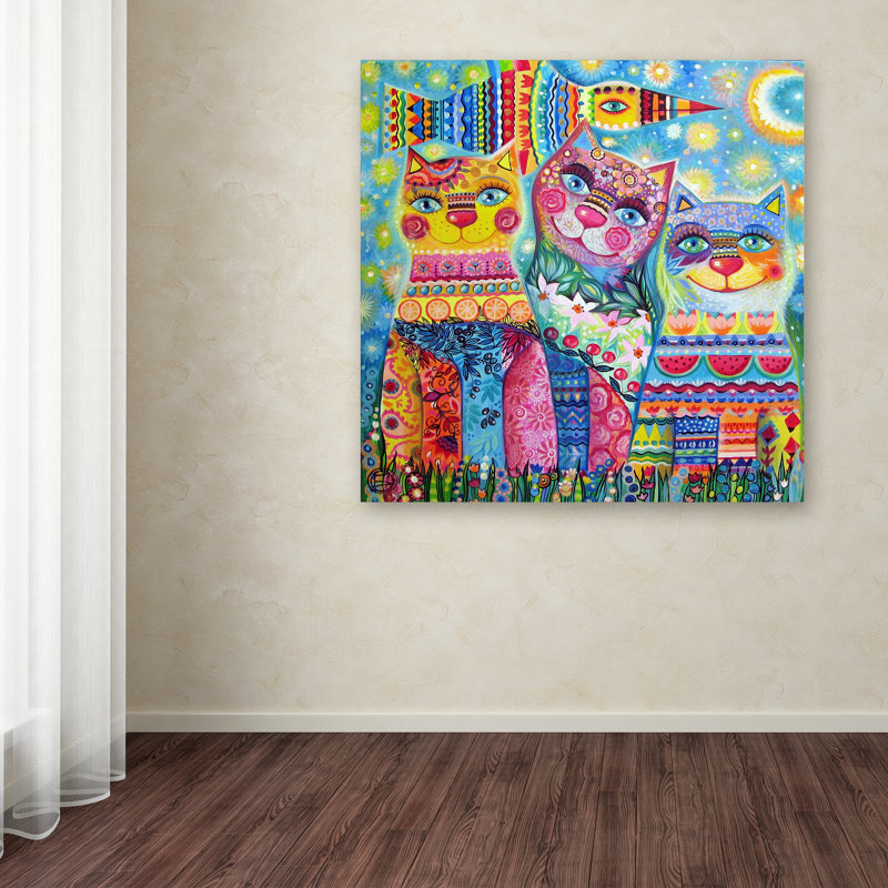 « déco chats », reproduction d’impression sur toile tendue, H 35 po x l 35 po