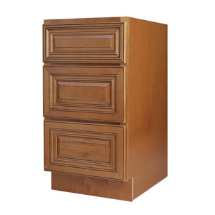 3 Drawers Coffee Glaze Bathroom Vanity Base Cabinet