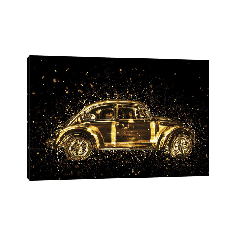 Golden - Classic VW by Philippe Hugonnard - Wrapped Canvas Print, 20.32 cm H x 30.48 cm W