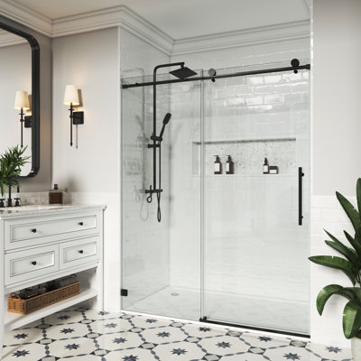 Porte de douche coulissante simple Opoc Mirage MCOCOD l 56 po - l 60 po x H 76 po avec verre transparent 5/16 po (8 mm)