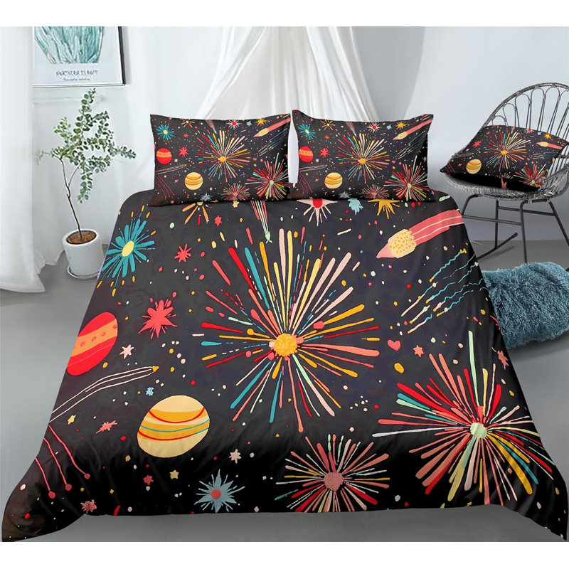 New Year Firework Print Bed Sets