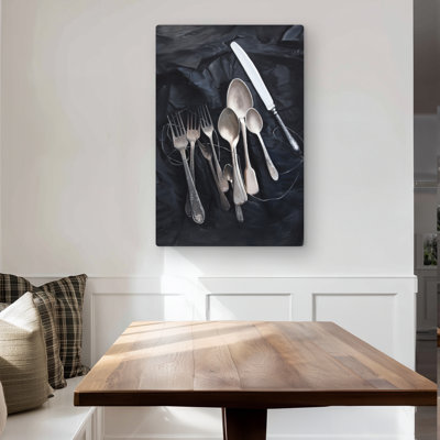 Vintage Cutlery - Shapes Kitchen Metal Print for Home Decor