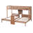 Twin over Twin Bunk Bed with Built-in Desk, Storage Shelves & LED Reading Light,Natural-777582349
