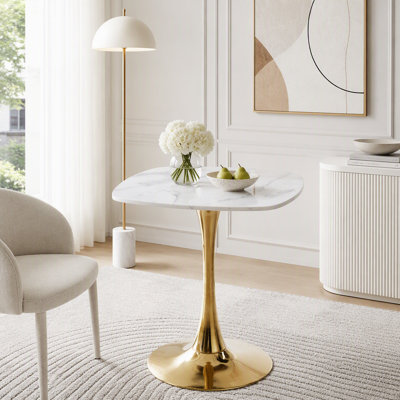24-Inch Square Tulip Table with Metal Base