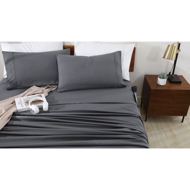 Blush Full Deep Pocket Microfiber Fitted Sheet with Storage