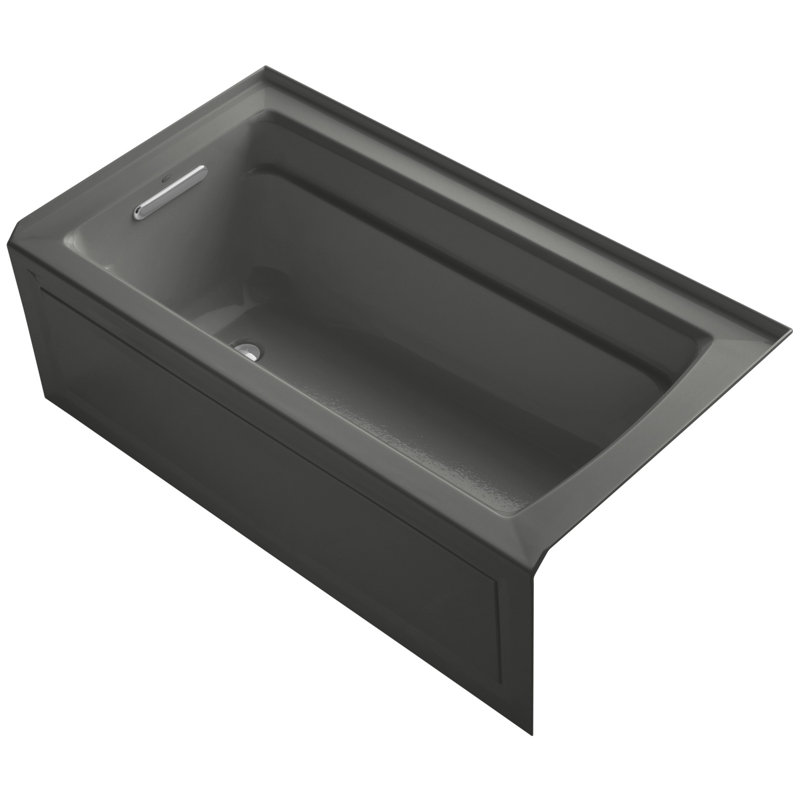 Archer 60" x 32" Soaking Bathtub, Gauche, Gris tonnerre