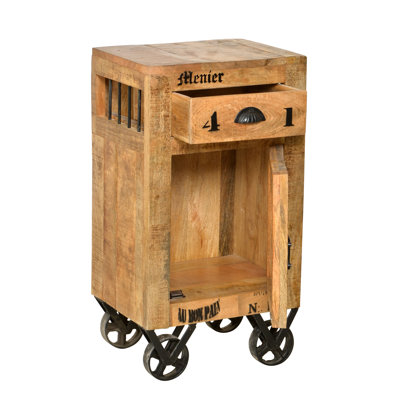 Kym 44cm W Solid Wood Bedside Table