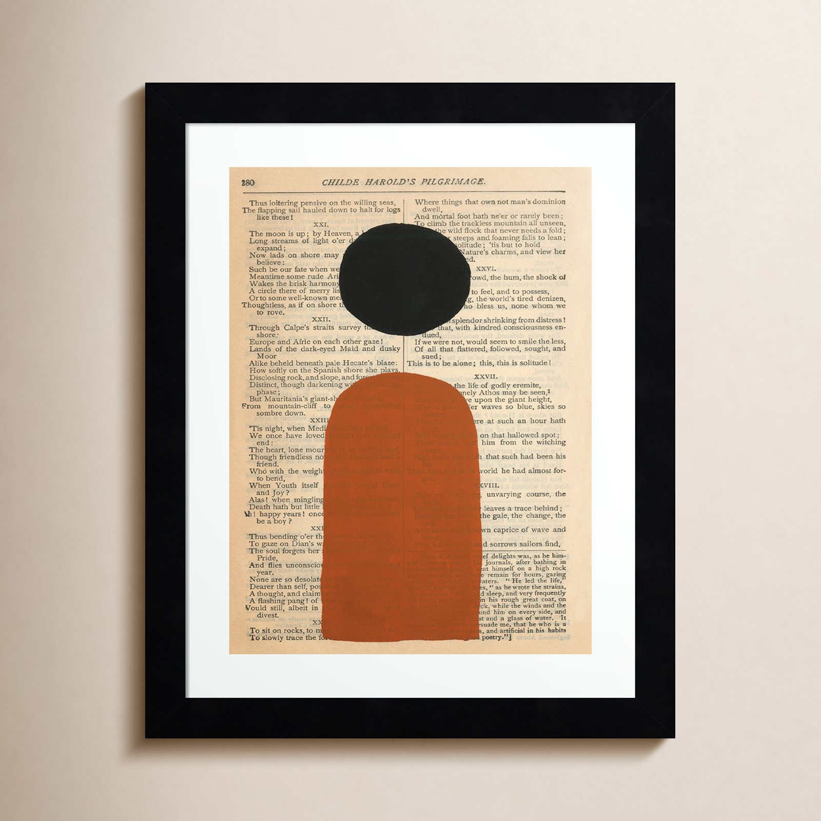 Modern Prose VII Print, 11" W x 13" H, Black