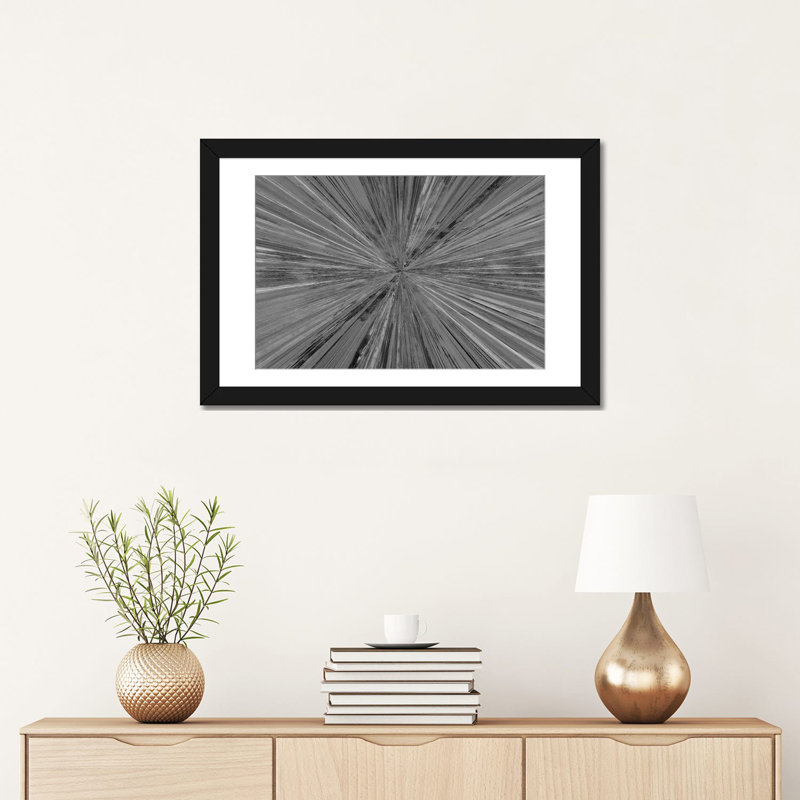 Lumière chatoyante I, Noir / blanc inversé, H 16 po x l 24 po, Papier noir avec cadre d'angle ouvert