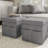 Charboneau Ottomans with Storage Pockets - 15-Inch Folding Foot Rests or Storage Organizers for Bedroom, Living Room, or Dorm, Set of 2 - Grey-123091366