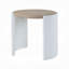 Table de bout en chêne et blanc avec base luge