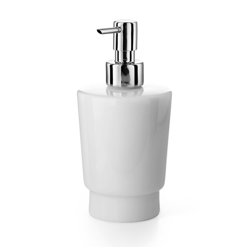Napie Glass Soap Dispenser, Ceramic White