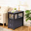 Table de bout avec station de charge USB, 2 tiroirs et tablette ouverte