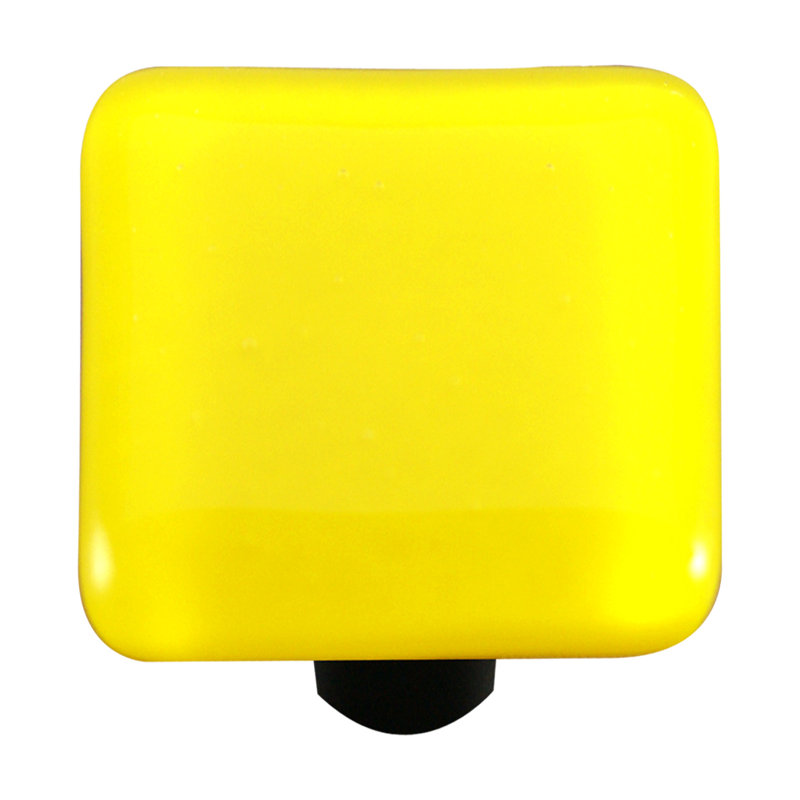 Poignée carrée de 1 1/2 po Solids, Noir, Jaune canari