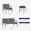 Ensemble de conversation d'extérieur 4 pièces avec chaises en rotin et osier PE et table basse-105270207