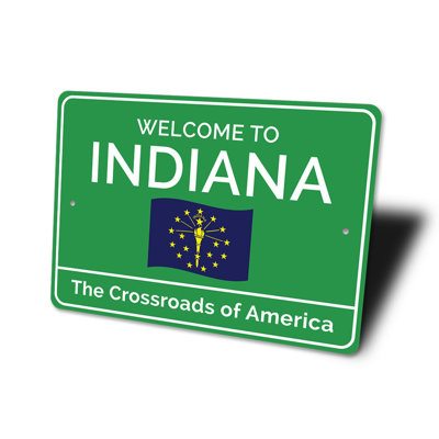 Indiana Welcome Aluminum Sign