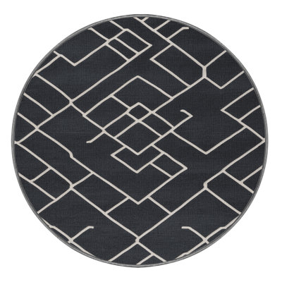 Machine Washable Trellis Gray Area Rug