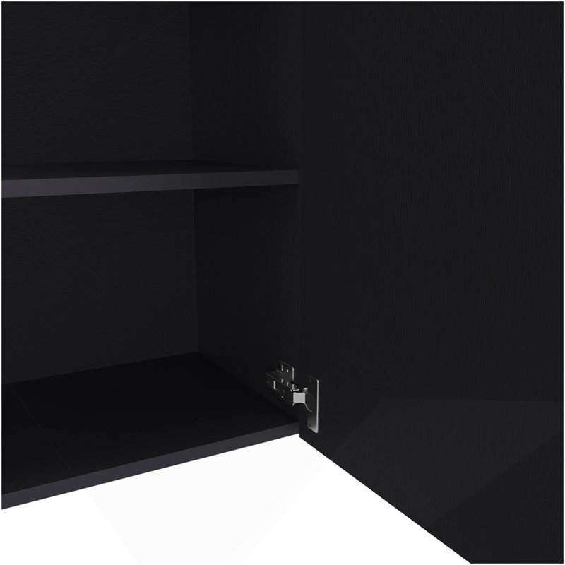 Wall Cabinet Dennard, Kitchen, Black, Black